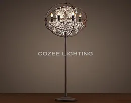 Floor Lamps Vintage Crystal Lamp Standing Lighting LED Orb Cristal Light Indoor Home Restaurant Living And Dining Room3973230