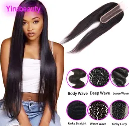 Malaysian Virgin Hair Lace Closure 2X6 Closures Middle Part Kinky Curly Straight Human Hair Deep Curly Body Wave 1024inch2276354