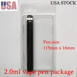 2.0ml Disposable Vape Pen Packaging Customize D11 2 Gram Vaporizer Blister Clam shell Package USA STOCK 800pcs/Case 143X75mm Size OEM