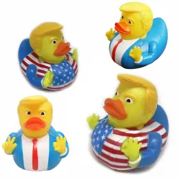Trump Rubber Duck Baby Bath Floating Water Toy Duck Cute Pvc Ducks Funny Duck Toys for Kids Gift Party Favors 0306