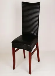 Helloyoung PU skórzana okładka krzesełka Dekor Home Decor Dining Stretch Cover na wesela Bankiet El Washable U10807284228
