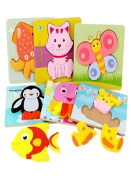 Wooden Jigsaw 3D Puzzles Games Baby Early Educational Toys Children Ability Exercise For Kids Gifts Whole5778627