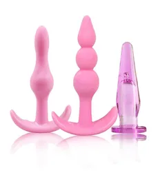 Massagem 3pcs Plugue Anal Buttplug Contas Anal Brinquedos Sexuais Para Homens Gay Mulheres Silicone Estimulador de Ponto G Massagem de Próstata Sexo Erótico Produ6799277