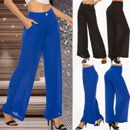 Abiti da donna Pantaloni estivi in chiffon a gamba larga Pantaloni a vita alta Pantaloni larghi con gonna bohémien Pantaloni neri eleganti da ballo Capris