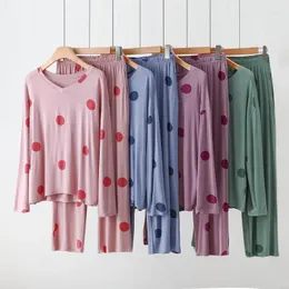Frauen Nachtwäsche Modal Lose Homewear Pyjamas Frauen Herbst Anzug Pyjama Hosen Außerhalb Pyjamas Für Conjunto feminino