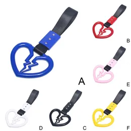 Novo amor quebrado jdm trem ônibus lidar com mão tsurikawa estilo deriva charme cinta automática coração acessórios carro t4b4