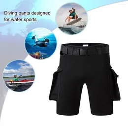 Kvinnors badkläder Neopren Surfing Shorts med 2 fickan snorkling med hög midja justerbar midjeband varm elastisk utomhus tillbehör