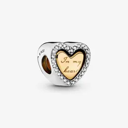 Yeni Varış% 100 925 STERLING Gümüş Kalbimde Split Heart Charm Fit Orijinal Avrupa Cazibesi Bilezik Mücevher Mücevher Accessorie210y