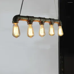 Pendant Lamps Retro Industrial Steampunk Water Pipe Chandelier Light Loft Ceiling Lamp