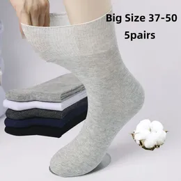 Men's Socks Big For Men Size 50 Meias Masculina Skarpetki Extra Large Loose Mouth Pure Cotton Medium Tube Middle Autumn Winter