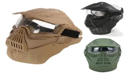 Tactical PC Lens paintballmask med nackbaffel utomhus airsoft skjutskyddsutrustning full ansikte no033018256488