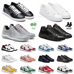 Mocassini uomo di marca di lusso Sneakers Prada Scarpe casual Designer Shoes Pradaa Nylon Bianco Nero Grigio Arancione Blu Sneaker da donna Suola in gomma 【code ：L】 Sneakers