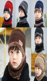 Czapki czapki 2021 RUEC CONTRAST KOLORY KNOTNE KNANA Zima na dzieciak Katarf Dwukasowy zestaw dziewcząt i chłopców