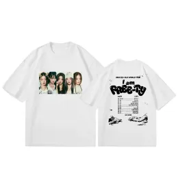 Camisetas Kpop (G) IDLE Camiseta Álbum EU SINTO O Mesmo Coreano Moda Em Torno Do Pescoço Impressão Solta Manga Curta KARINA GISELLE Roupas de Casal de Verão