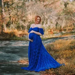 Kleider Sommer Schwangerschaftskleidung Umstandskleid für Fotoshooting Spitze Babypartykleid Rüschenärmel Umstandskleid Robe De Grossesse