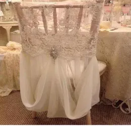 Link per fodera per sedia Romantico bellissimo pizzo chiffon economico immagine reale telai per sedie forniture per matrimoni colorati A017739891