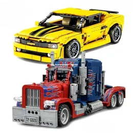 Blocos Sembo City Super Racing Car Veículo Construtor Criador Caminhão Pesado Camião Especialista Conjunto de Tijolos Modelos Crianças Crianças Brinquedos Drop Delive Dhwtz