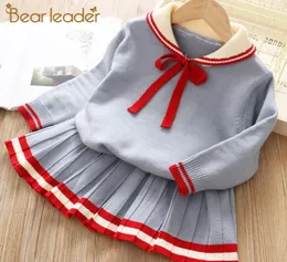 Bear Leader Girls Cothes Outfit New Spring Winter Kids Girl Clothing Set manica lunga Papillon Cute Children Maglieria 2 pezzi SuitX1011412958