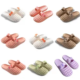 Summer new product slippers designer for women shoes green white pink orange Baotou Flat Bottom Bow slipper sandals fashion-024 womens flat slides GAI shoes XJ