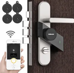 4 teclas com Sherlock S2 Smart Door Lock Home Keyless Lock Finger Trabalhe com o Mechanics Lock Smart Wireless App Phone Control 20108225928