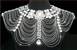 Corpo Jewerly Diamante Cristallo Strass Nappa Spalla Catena Scialle Avvolgere Capo Sposa Weddingm Involucri da sposa economici9401954