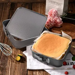 20cm Square Baking Cake Molds Bakeware Removable Bottom Nonstick Pans Leakproof Cheesecake Mold Tools Accessories 240226