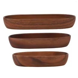 Bowls Wooden Boat Shaped Bowl Salad Large Capacity Multipurpose For Dining Table Dessert Home Snack