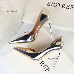 2023 Plus Size 43 Newest Women 10.5cm Gold Pumps Female Stripper Tacons Lady High Heels Scarpins Fetish Shoes