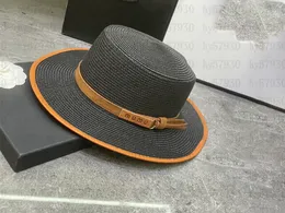 Klasyczna słomka pleciona fisherman hat Designer Beanie Cap Lady Straw Braged Big Zhan Visor Hat
