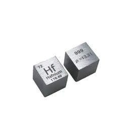 Cubo de metal de háfnio de 10 mm 99,9% elemento Hf puro cúbico para exibição de mesa de hobbies de coleção