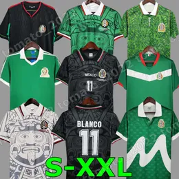 1995 Mexico Blanco Soccer Jersey 1986 1994 1998 2010 Hernandez H.Sanchez Football Shirt Luis Garcia Campos Ancient Maillot Marquez 2006