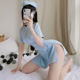 Giyim seksi hemşire derin v mini elbise kadınlar için rol kostüm katı sevimli hemşire cosplay giyim partisi cadılar bayramı kıyafetleri vücut kılıfı