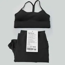 Kvinnor Tracksuits New 2 -Piece Yoga Set Womens Yoga Pants Sports Shirt Gym Top Yshaped Bra J240305