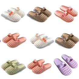 Sommar ny produkt tofflor designer för kvinnor skor grön vit rosa orange baotou platt botten bågen tofflor sandaler mode-022 kvinnor platt glider gai skor xj