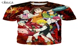 2020 mode Anime Die Sieben Todsünden T Hemd Männer Frauen 3D Druck Cartoon Kurzarm Paare Streetwear Tops S5XL3348555