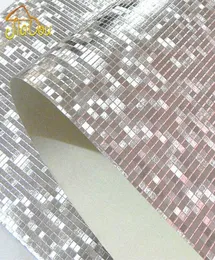 Ganze Glitzer-Mosaik-Tapete, Hintergrund-Wandtapete, Goldfolien-Tapete, silberne Decken-Wandverkleidung, Papel De Parede9381490