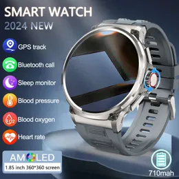 2024新しいGPSトラックHD Bluetooth Talk Smart Watch Men 710 MAH Large Battery400+ダイヤルIP68 Huawei Xiaomi用防水スマートウォッチ