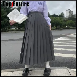 skirt Lots color SUPER LONG Japanese School Uniforms women Pleated JK Suit Bad Girl Preppy Student Girls Academy Style Long Skirt