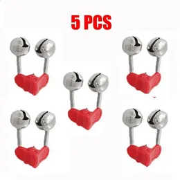 10PC 2/5/10 small bell stems fish tanks bite indicators tools stainless steel accessories feeders fish bells/alarm boxes bait boats Auger Fishing Red 240305