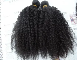 Бразильские вьющиеся волосы, наращивание волос из утка, необработанные вьющиеся, натуральный черный цвет, человеческие наращивания могут быть окрашены3134060
