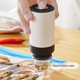 Handheld Food Vacuum Sealer Packaging Machine Film Container USB Sealer Vacuum Packer With 5 or 10pcs Vacuum Zipper Bags 240304