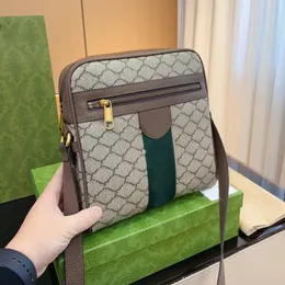 2024 Men Designer Bag Genuine Leather Canvas Luxury Shoulder Bags Fashion Crossbody Bag Small Briefcases Flap Man Adjustable Strap Print Letter Wallet Casual Purse