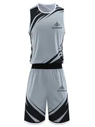 Herrspårar Dry Sports Set Moisture Absorbering and Breatble Basketball Set Basketball Game Specific Jersey Short Sleep Shorts Set J240305