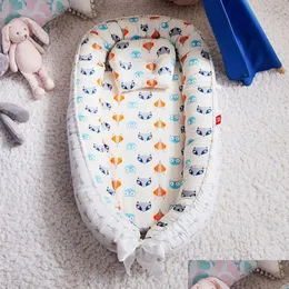 Bed Rails Cartoon Printed Baby Nest Born Portable Crib Travel Lounge Bassinet Bumper With Pillow Cushion Infant Accessories 230601 Dr Dhyef