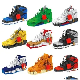 681 Teile Modellbausätze Mini Block Jungen Turnschuhe Diy Spielzeug Kinder Überraschung Großhandel Drop Lieferung Dh2Xy