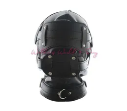 Soft PU skórzana maska ​​niewoli z regulowanym dildo knebel fetysz cosplay cosplay Slave Mask Dorosła Gra Sex Zabawki dla par S91341859