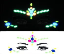 Face Crystal Stickers Eye Luminous Glitter Tattoo Stickers Face Jewels Gems Music Festival Party Makeup Tool Body Jewels Woman4091750