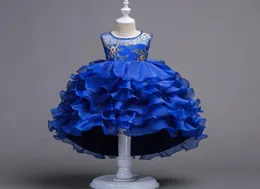 Ruffled High Low Wedding Party Flower Girl Dresses Party Birthday Baby Girl Dress3776299