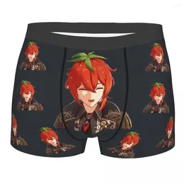 Underpants Genshin Impact Strawberry Diluc Men Boxer Briefs Highly Breathable High Quality Birthday Gifts
