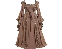 Abiti casual Non definiti Women039s Vintage medievale Lunghezza pavimento Rinascimentale gotico Abito cosplay Abiti Mujer Femme Robe El3879369